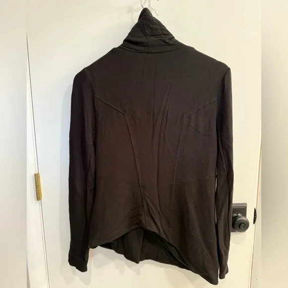 Helmut Lang Black Asymmetrical Drape Front Moto Jacket - Picture 5 of 8